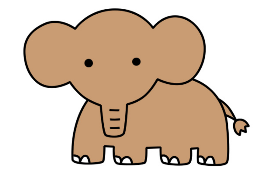 大象简笔画图片带颜色步骤教程步骤1