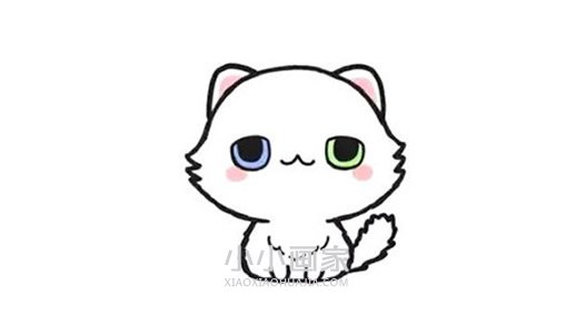 绘本故事白色小猫咪简笔画画法图片步骤