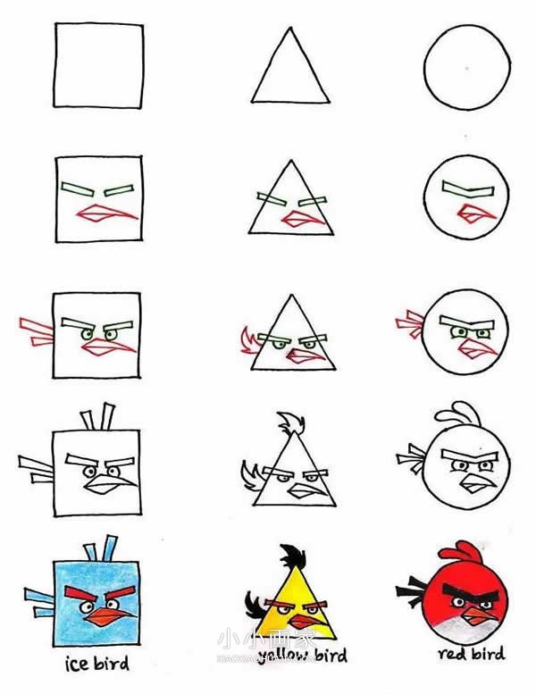 几何图形简笔画卡通小动物画法图片步骤步骤5
