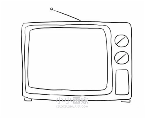 老式电视机简笔画画法图片步骤步骤1