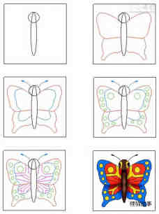 绘本故事美丽的蝴蝶简笔画画法图片步骤