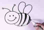 采蜜的蜜蜂简笔画画法图片步骤步骤5