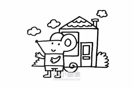 老鼠和它的家简笔画画法图片步骤步骤4