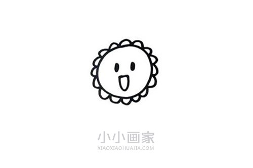 卡通太阳花简笔画画法图片步骤步骤3