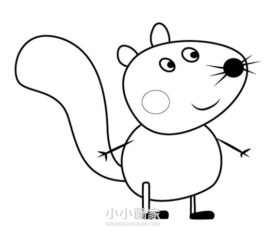 小猪佩奇松鼠西蒙简笔画画法图片步骤步骤1