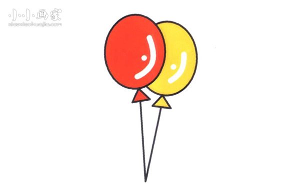 可爱气球简笔画画法图片步骤步骤1