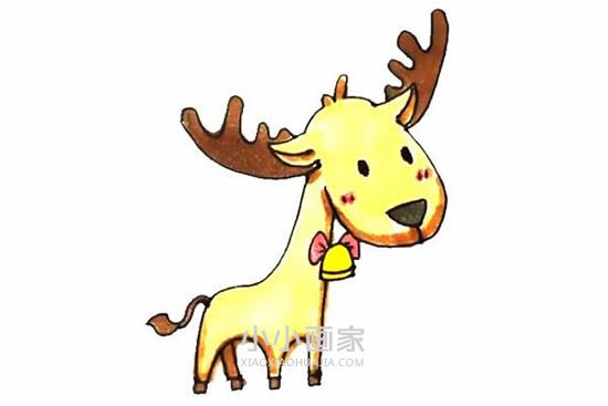 绘本故事卡通驯鹿简笔画画法图片步骤