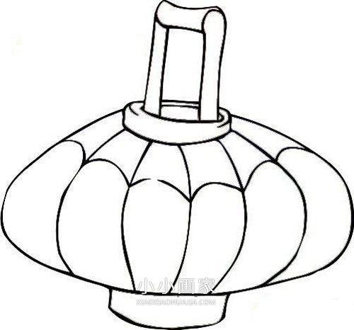 春节灯笼简笔画画法图片步骤步骤1