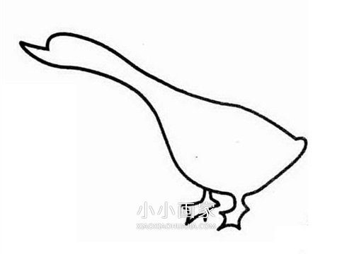 攻击姿势的鹅的简笔画画法图片步骤步骤3