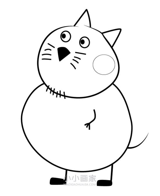 小猫坎迪的爸爸简笔画画法图片步骤步骤1