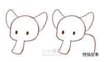 可爱卡通小象简笔画画法图片步骤步骤3
