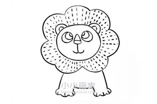 可爱的小狮子简笔画画法图片步骤步骤6