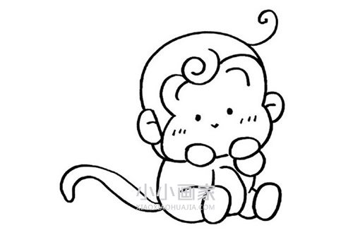 绘本故事可爱猴宝宝简笔画画法图片步骤