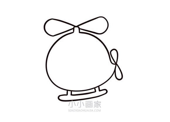 可爱直升飞机简笔画画法图片步骤步骤5