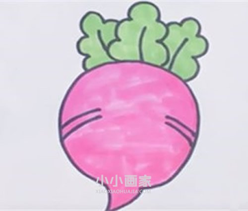 红色小萝卜简笔画画法图片步骤