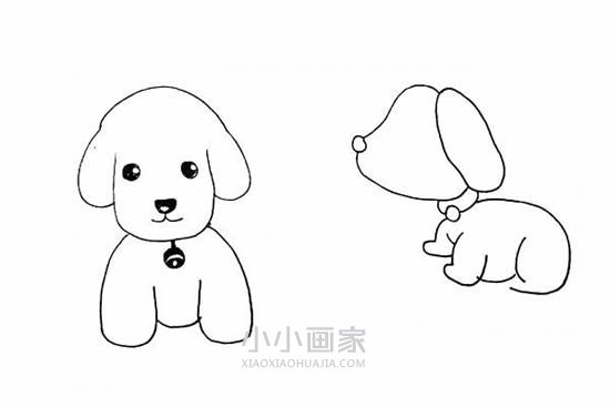 两只可爱狗狗简笔画画法图片步骤步骤7