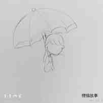 雨天打伞的小女孩简笔画画法图片步骤步骤4