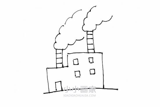 开工的工厂简笔画画法图片步骤步骤6