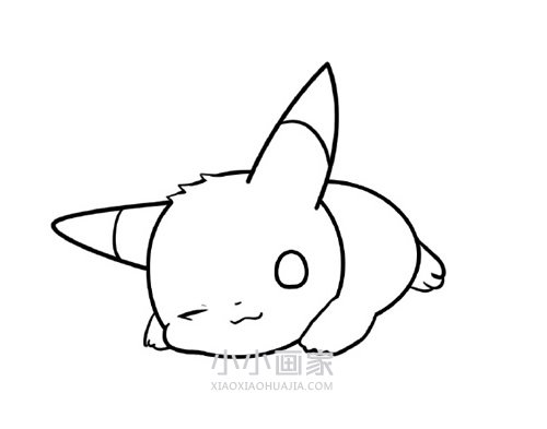 卖萌的皮卡丘简笔画画法图片步骤步骤7