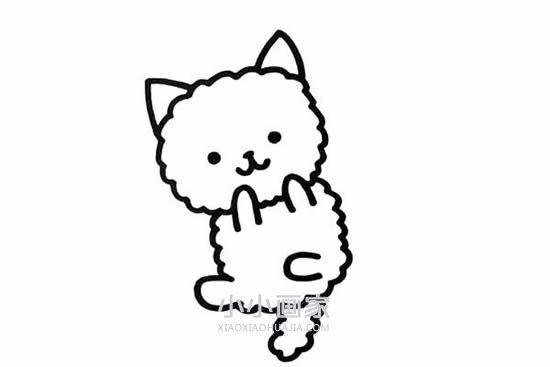 白色猫咪简笔画画法图片步骤步骤4