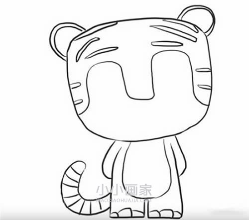 郁闷小老虎简笔画画法图片步骤步骤6