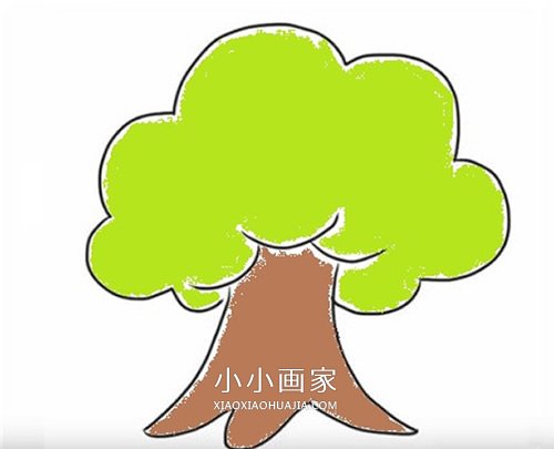 绘本故事简单彩色大树简笔画画法图片步骤