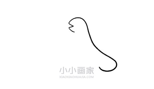 可爱哥斯拉简笔画画法图片步骤步骤2