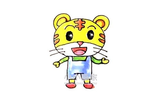 绘本故事彩色巧虎简笔画画法图片步骤