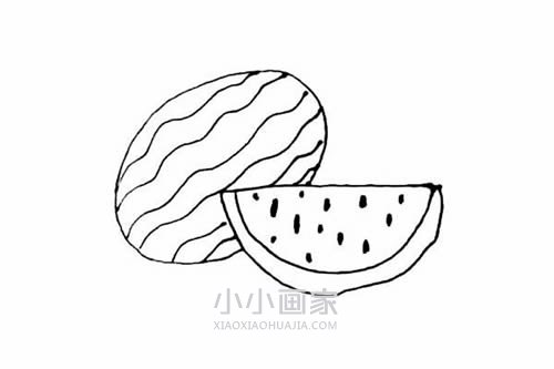 夏天西瓜简笔画画法图片步骤步骤6