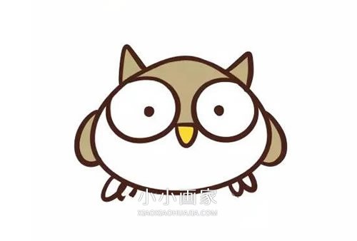 绘本故事卡通小猫头鹰简笔画画法图片步骤
