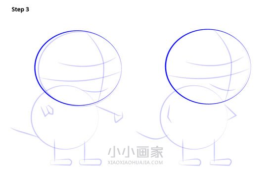 小猪佩奇獾Bentley和Barney简笔画画法图片步骤步骤4