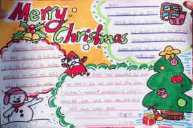圣诞节英语手抄报简单又漂亮一等奖三年级步骤3