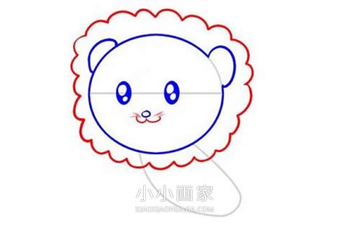 可爱卡通小狮子简笔画画法图片步骤步骤5