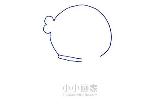 萌萌哒哆啦A梦简笔画画法图片步骤步骤2