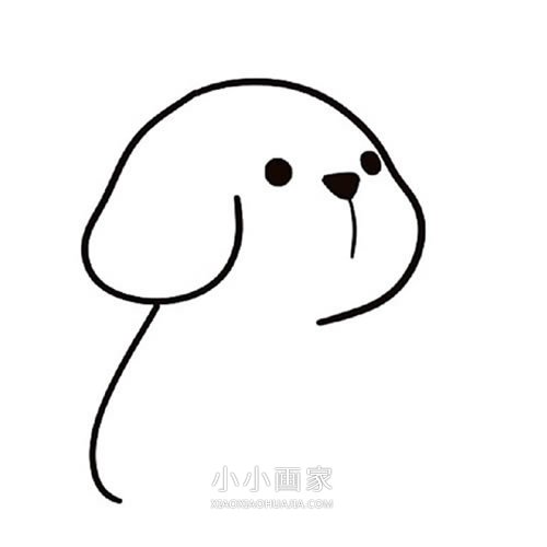 卡通小黄狗简笔画画法图片步骤步骤3