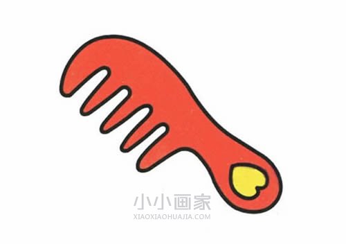 可爱彩色梳子简笔画画法图片步骤