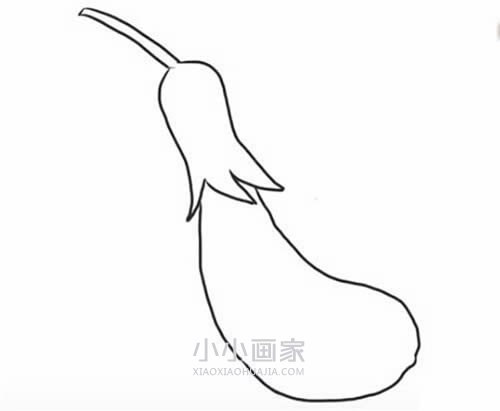 两只茄子简笔画画法图片步骤步骤4