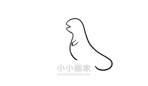 可爱哥斯拉简笔画画法图片步骤步骤3