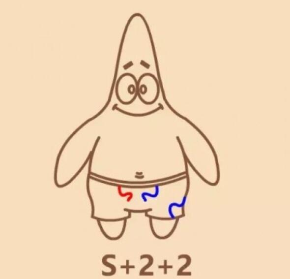 怎么画派大星涂色 简笔画派大星图解步骤步骤7