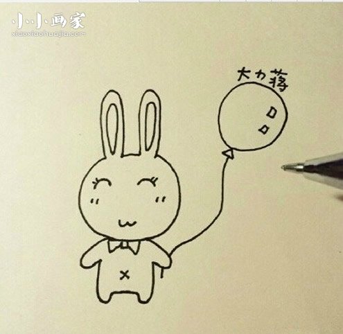 快乐的小兔子简笔画画法图片步骤