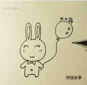 绘本故事快乐的小兔子简笔画画法图片步骤