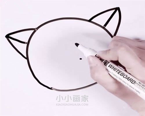 睡觉打呼噜的猫咪简笔画画法图片步骤步骤2