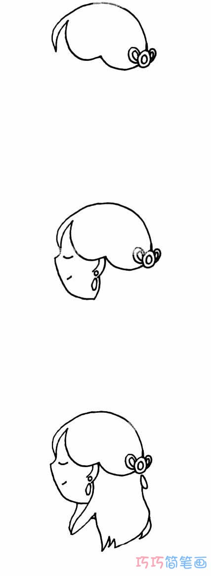 绘本故事手绘小公主侧面画法简单漂亮_小公主简笔画图片