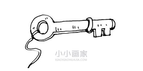古朴的钥匙简笔画画法图片步骤步骤7