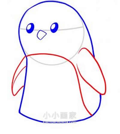 卡通企鹅简笔画画法图片步骤步骤5