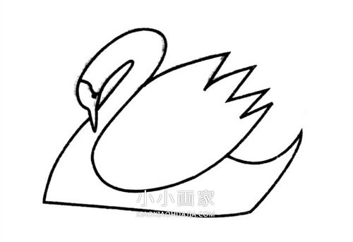 简单天鹅简笔画画法图片步骤步骤3
