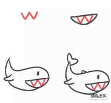 字母W简笔画鲸鱼的画法图片步骤步骤1