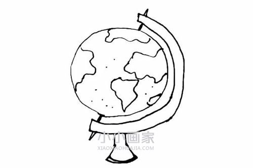 彩色地球仪简笔画画法图片步骤步骤7
