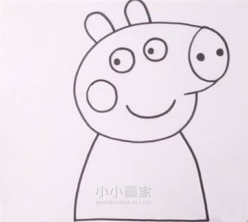 彩色小猪佩奇简笔画画法图片步骤步骤6