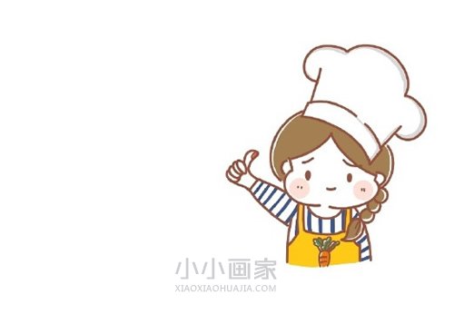 可爱的女厨师简笔画画法图片步骤步骤1